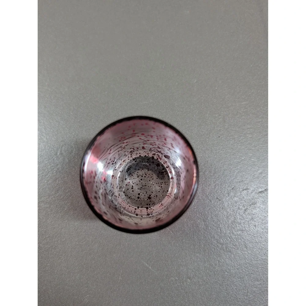 Red Mercury Glass Votive Candle Holder Speckled Tea Light Cup Holiday Decor